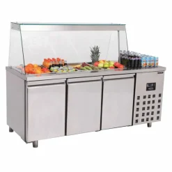 Saladette Kühltisch, 3 Türen, 1865x700x850mm für 4x 1/1 GN