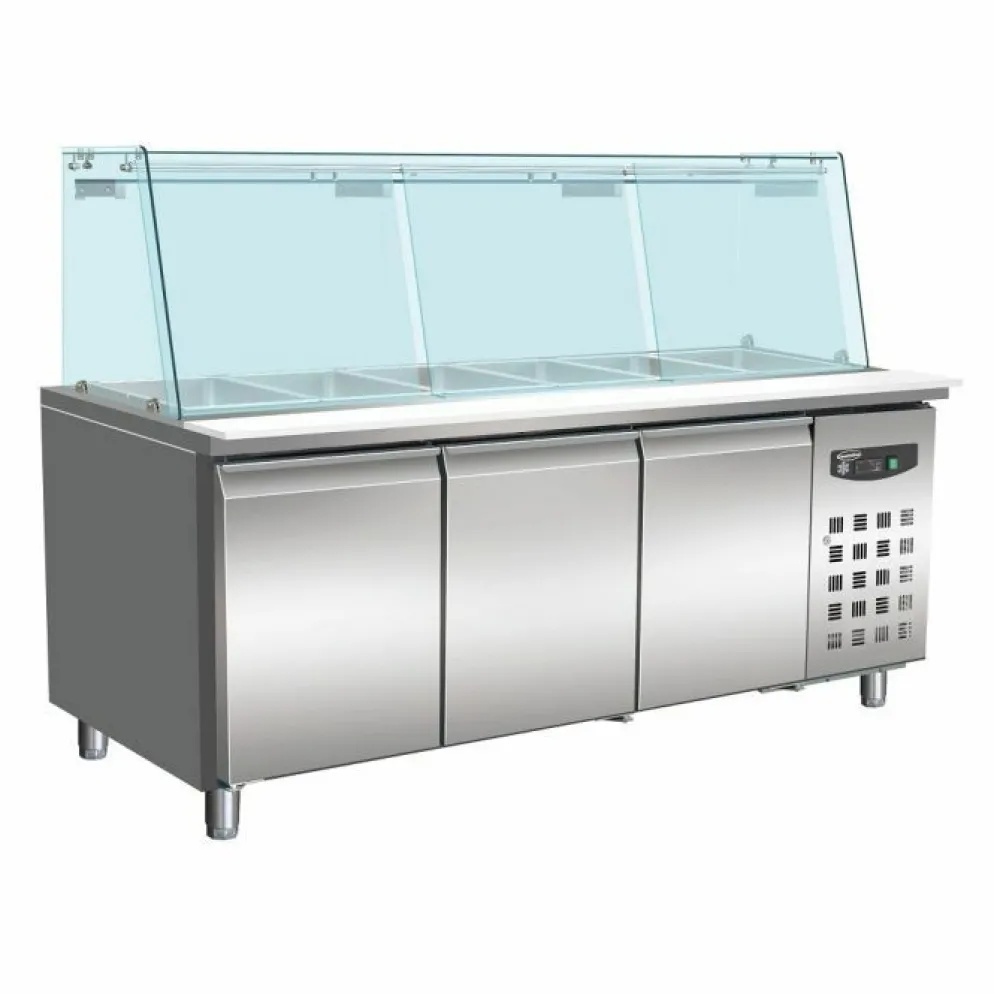 Saladette Kühltisch, 3 Türen, 1795x700x1365mm für 5x 1/1 GN