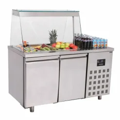 Saladette Kühltisch, 2 Türen, 1400x700x850mm für 3x 1/1 GN