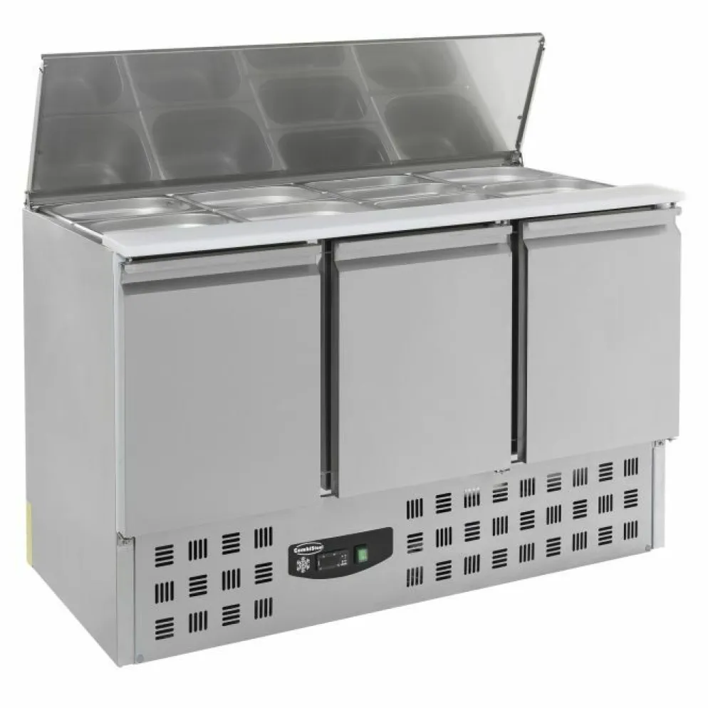 Saladette mit Deckel, 3 Türen, 4x 1/1GN, Breite 1370mm