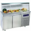 Saladette mit 2 Türen GN 1/1 und Glasstruktur, 4x GN 1/1
