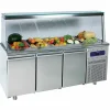 Saladette mit 3 Türen GN 1/1 und Glasstruktur, 5x GN 1/1