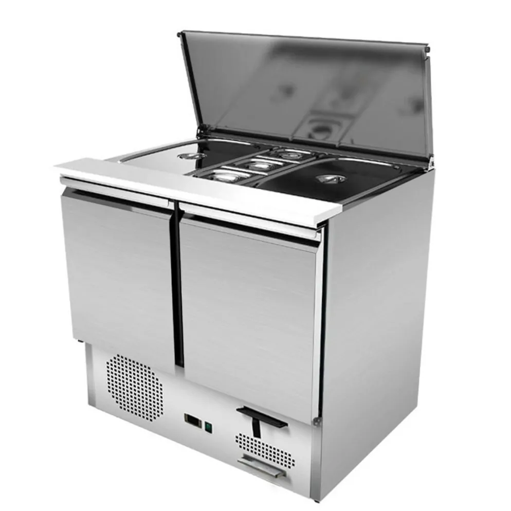 Saladette 2 Türen, Breite 900x700 mm, mit Schiebedeckel