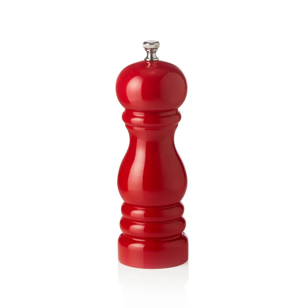 Salzmühle mit Keramikmahlwerk CLASSIC MILL, Höhe 15 cm, rot glänzend, Holz
