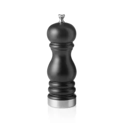 Salzmühle mit Keramikmahlwerk CLASSIC MILL TRIM, Höhe 15 cm, schwarz matt, Edelstahl, Holz