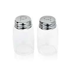 Salz-/Pfefferstreuer Set, Ø 4 cm, Höhe 7 cm, Edelstahl, Glas