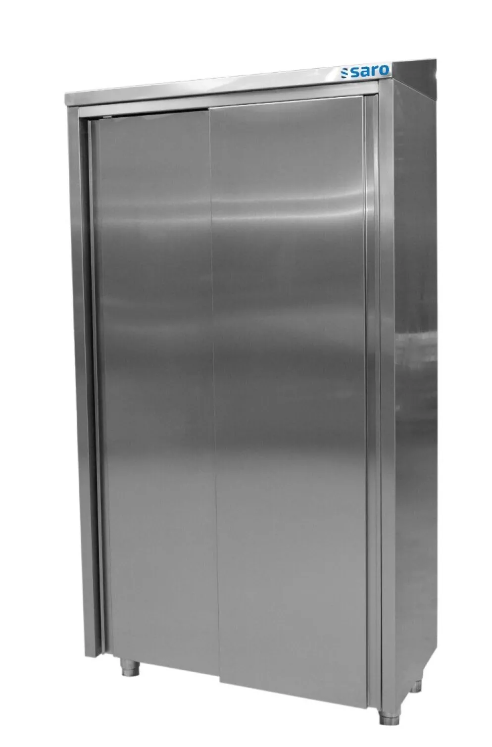 SARO Edelstahlhochschrank 2 Schiebetüren, Breite 1000mm