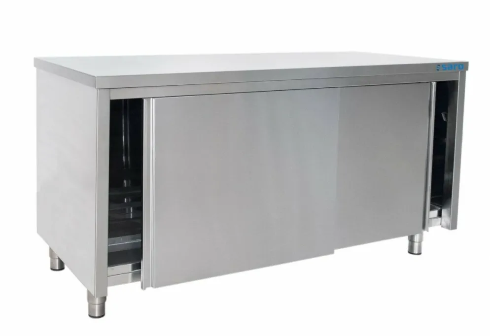 SARO Edelstahlschrank Schiebetür, 700 mm Tiefe, Breite 1600mm