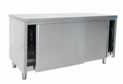 SARO Edelstahlschrank Schiebetür, 700 mm Tiefe, B 2000mm x T 700 mm