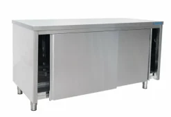SARO Edelstahlschrank Schiebetür, 600 mm Tiefe, Breite 1400mm