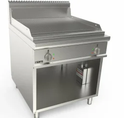 SARO Elektro Griddleplatte 800mm breit, gerillt 12kW, LQ / FTG4BAR