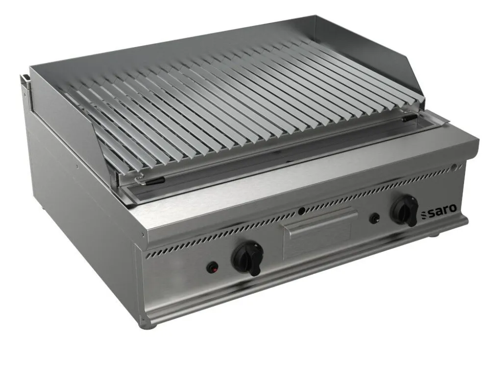 SARO Gas-Lavasteingrill E7/BS2BB Edelstahlrost mit V-Profil