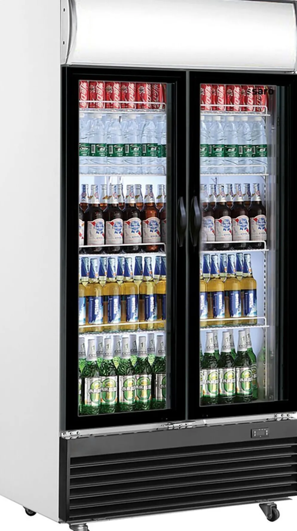 SARO Getränkekühlschrank mit Werbetafel 2-türig GTK 800