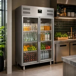 SARO Gewerbekühlschrank mit Glastür 2/1 GN 1200 TNG