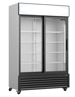 SARO Kühlschrank mit Glasschiebetüren + Werbetafel, GTK 700 SD