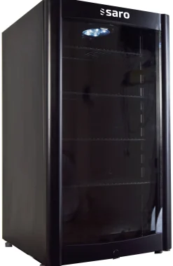 SARO Kühlschrank mit Glastür, schwarz, DK 90