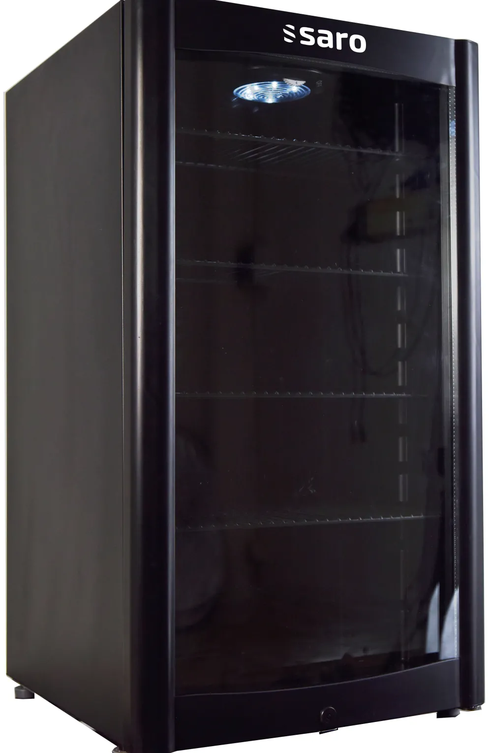 SARO Kühlschrank mit Glastür, schwarz, DK 90