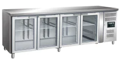 SARO Kühltisch mit 4 Glastüren, GN 4100 TNG, Breite 2230mm