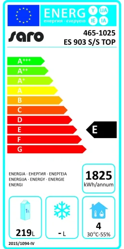 SARO Kühltisch mit 3 Türen, ES 903 S/S TOP