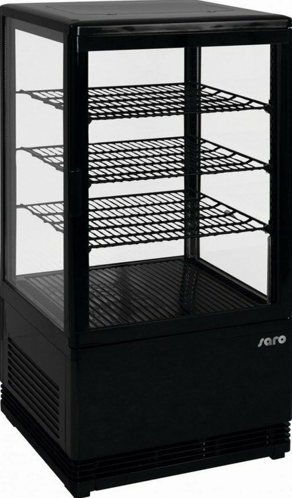 SARO Mini-Umluftkühlvitrine SC 70 schwarz, 68 Liter