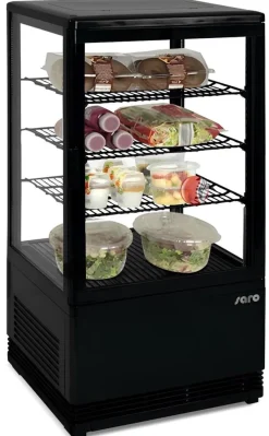 SARO Mini-Umluftkühlvitrine SC 70 schwarz, 68 Liter