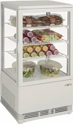 SARO Mini-Umluftkühlvitrine SC 70 weiß, 68 Liter