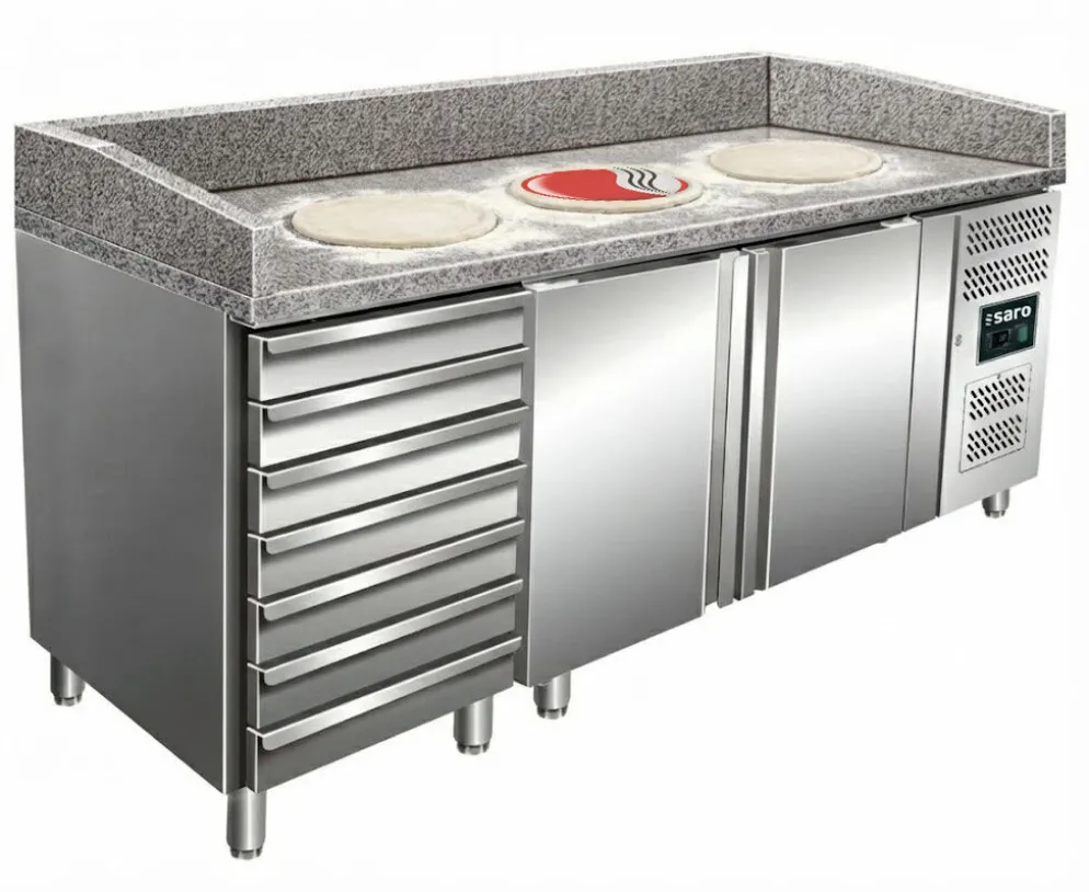 SARO Pizzatisch PZ2610TN, 2 Türen, 7 Schubladen , Breite 2025mm