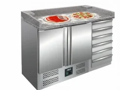 SARO Pizzatisch PZ9001, 2 Türen, 6 Schubladen, Breite 1420mm