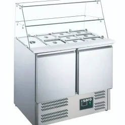 SARO Saladette ES900G mit Glasaufsatz, Breite 903mm, 2 Türen