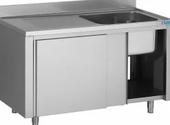 SARO Spülschrank mit Schiebetüren 1200mm, 1 Becken rechts
