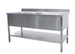 SARO Spültisch 2 Becken, links - B 1200 x T 700 mm