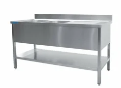SARO Spültisch 2 Becken, links - B 1400 x T 700 mm