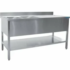 SARO Spültisch 2 Becken, links - B 1200 x T 600 mm