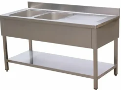 SARO Spültisch 2 Becken, links - B 2000 x T 700 mm