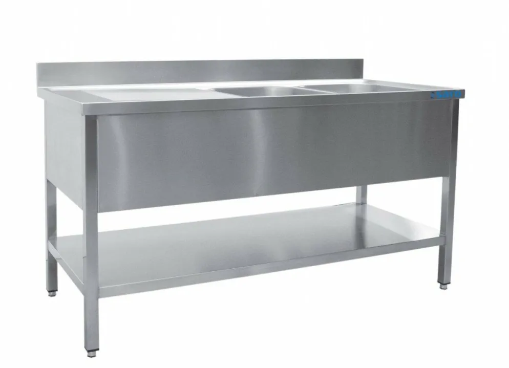 SARO Spültisch 2 Becken rechts Breite 2000mm x T 700mm