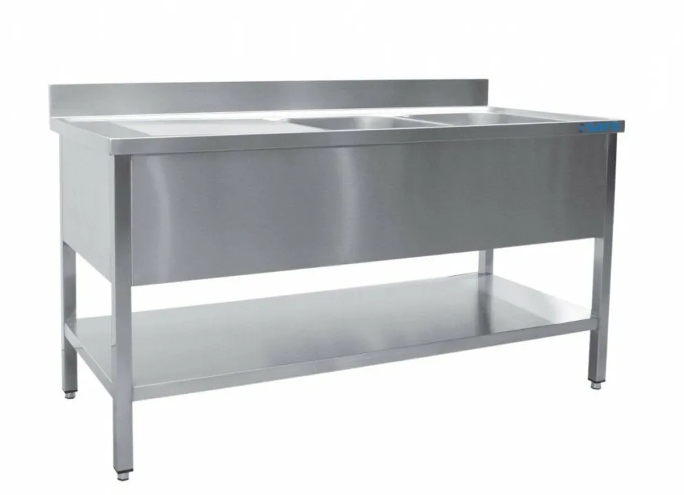 SARO Spültisch 2 Becken rechts, B 1600 x T 700 mm