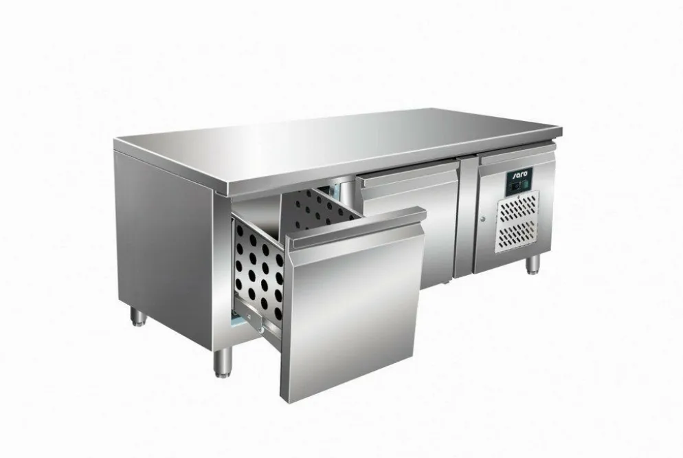 SARO Unterbaukühltisch UGN 2100 TN-2S GN1/1, 2 Schubladen, 1360x700x650mm