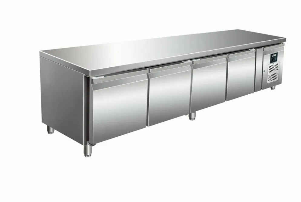 SARO Unterbaukühltisch UGN 4100 TN, 4 Türen GN1/1, 2230x700x650mm