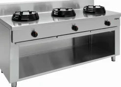 SARO Wok-Gasherd CC/03, 3 Brenner mit offenem Unterbau
