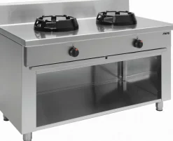 SARO Wok-Gasherd CC/02, 2 Brenner und offenem Unterbau