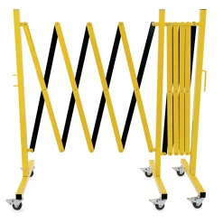 Scherensperre mit 6 Rollen, bis 4 m, gelb/schwarz, Aluminium