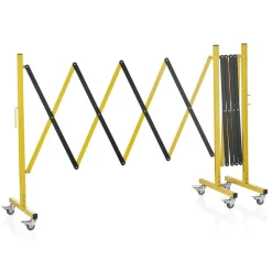 Scherensperre mit 6 Rollen, bis 4 m, gelb/schwarz, Aluminium