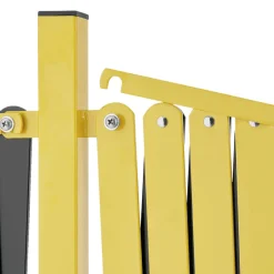 Scherensperre mit 6 Rollen, bis 4 m, gelb/schwarz, Aluminium