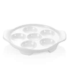 Schneckenpfanne Set, mit Lappengriffen, für 6 Schnecken, Ø 15 cm, Set á 6 Stück, Porzellan