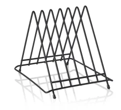 Schneidbretthalter für 6 Bretter bis max. 2,8 cm, 34,5 x 26,5 x 27,5, Chromnickelstahl, pulverbeschichtet schwarz