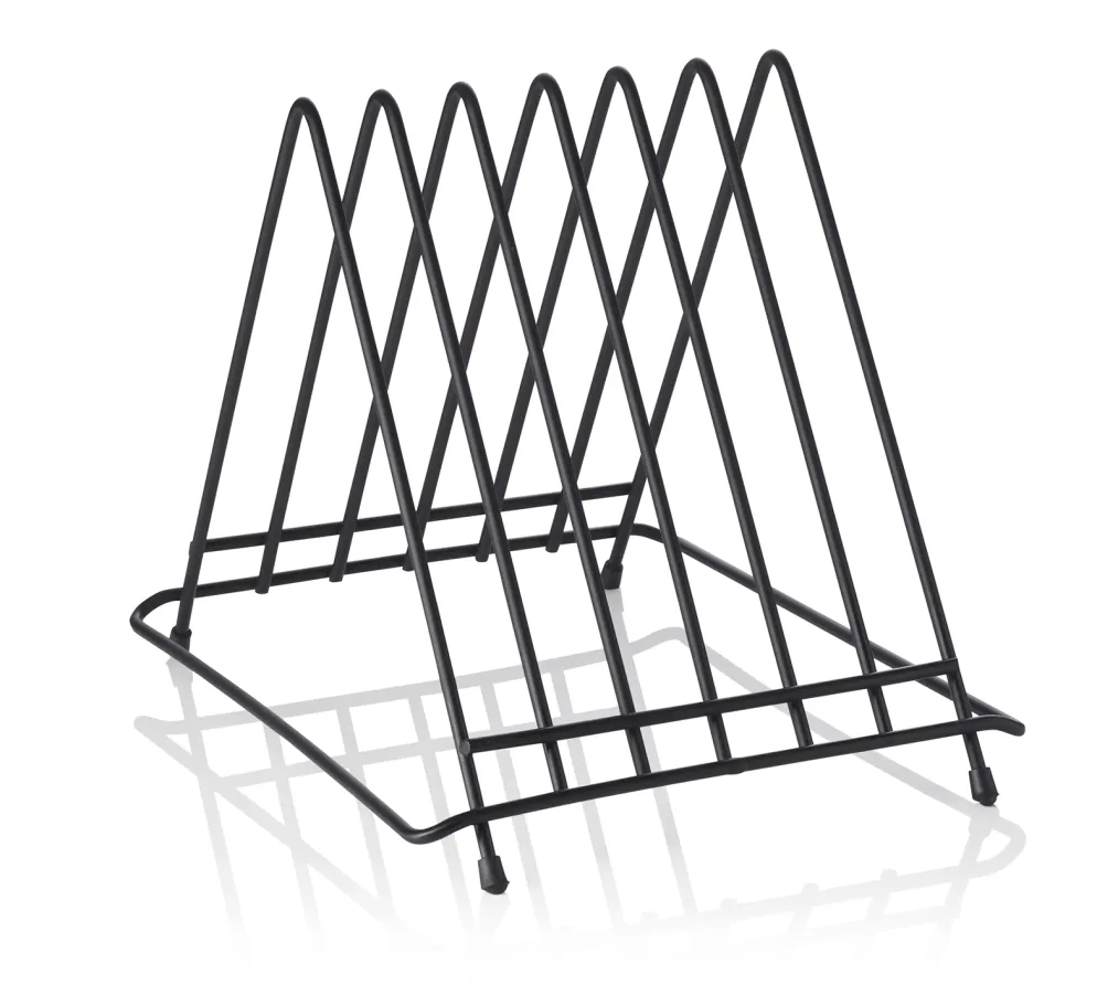 Schneidbretthalter für 6 Bretter bis max. 2,8 cm, 34,5 x 26,5 x 27,5, Chromnickelstahl, pulverbeschichtet schwarz