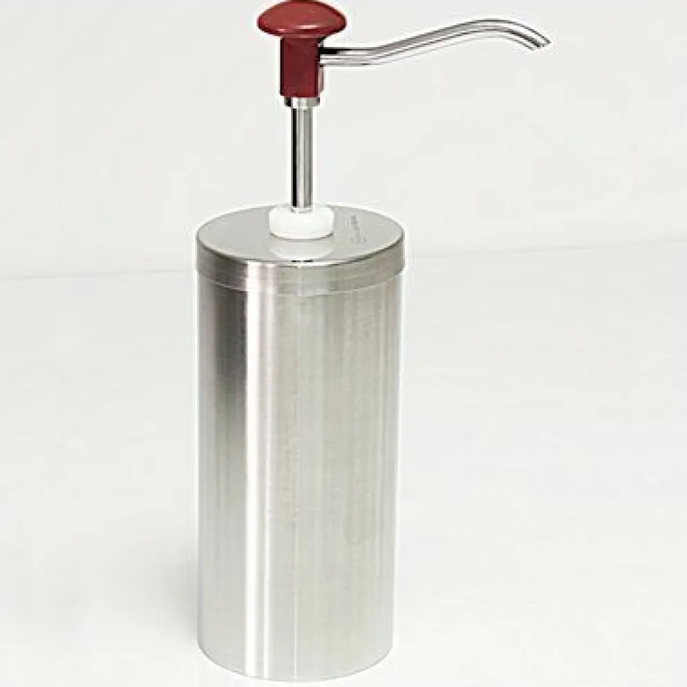 SCHNEIDER Saucenspender / Ketchup Mayo Spender 2,25 Liter Edelstahl mit Druckknopf