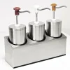 SCHNEIDER Saucenspender / Ketchup Mayo Senf Spender Edelstahl mit 3 Behältern 6,75L