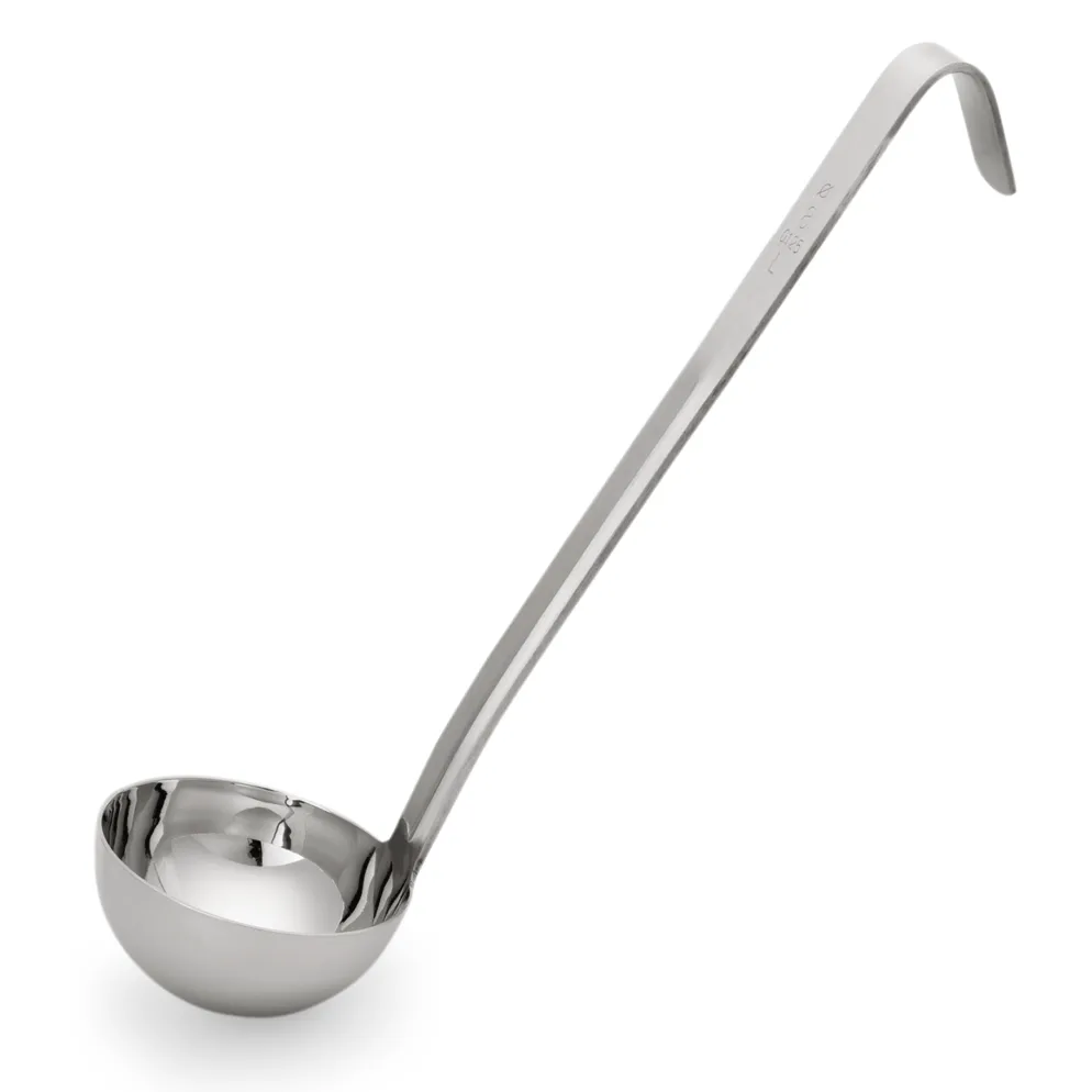 Schöpfkelle KITCHEN TOOL 2085, kurzer Hakenstiel, Ø 10 cm, 25 cm, Chromnickelstahl