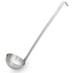 Schöpfkelle Set, Ø 7 cm, 30,5 cm, mit angepunktetem Hakenstiel, Set á 4 Stück, Chromnickelstahl